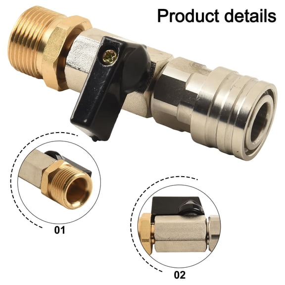 1pcs High Pressure Washer Ball Valve Kit 1/4inch M22 Quick Connector For Power Washer Hose Control Water Flow Switch