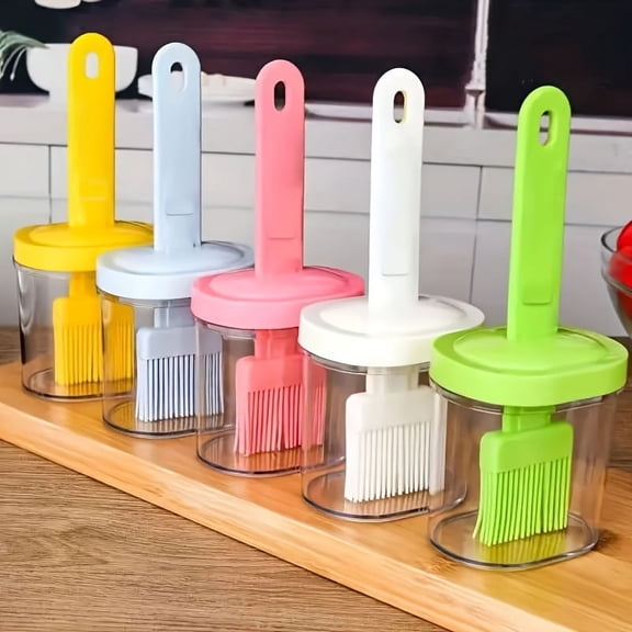 1pcs High Temperature Resistant Integrated Barbecue Brush with Oil Bottle - Perfect for Grilling, Baking, and Cooking - Kitchen Soldering Tool and BBQ Stuff