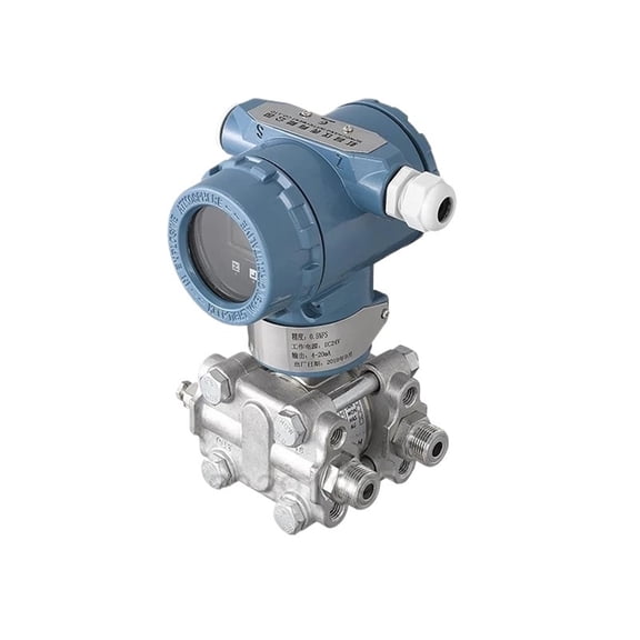 1pcs Intelligent Differential Pressure Transmitter Capacitive Differential Pressure Sensor 4-20mA ,Low Maintenance