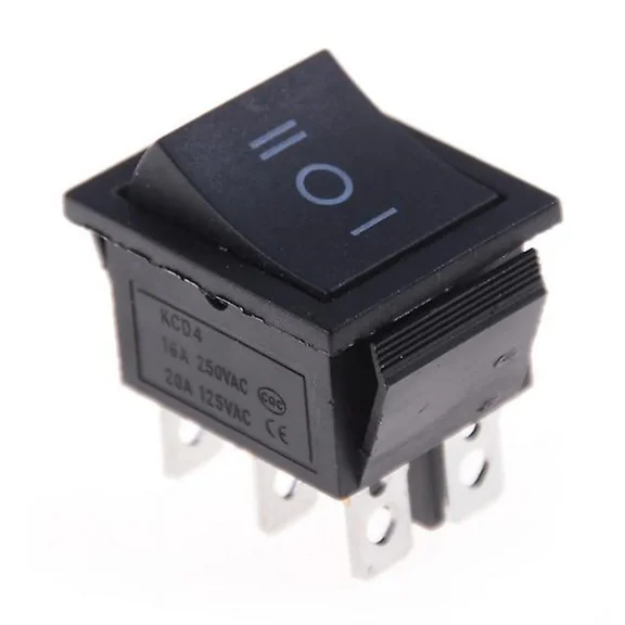 1pcs Kcd4 Rocker Switch Black Dpdt On off on 6 Pin 16a 250vac 20a 125vac