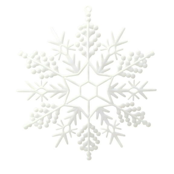 1pcs Large Glitter Snowflake Ornament 11.8 Inch for Christmas Tree Decoration-Iridescent White