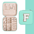 thumbnail image 1 of 1pcs Letter Jewelry Box Cyan Single Layer Storage Box Ladies Classic Pure White Fashion Storage Travel Leather Box F, 1 of 6