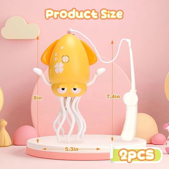 1pcs Magic Electric Dancing Octopus Toy with Led Light and Music,Yellow