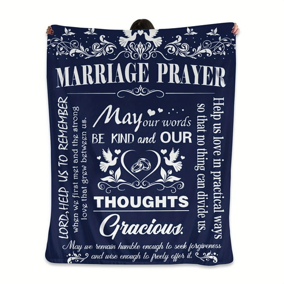 1pcs Marriage Prayer, Wedding Gifts For Newlyweds, Marriage Prayer Wedding Gifts Blankets, Engagement Gifts For Couples Christian Religious Prayer Quote, Bridal Shower Gifts