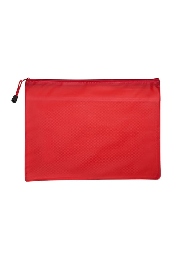 1pcs Mesh Zipper Pouch Bags,A4/A5 Zipper Bags for Organizing Storage,Waterproof Zipper Pouches,Letter Size,File Bags for Receipt,Paper,Bill,Taxes,Letter,Home and Office Supplies(Red 23x17cm)