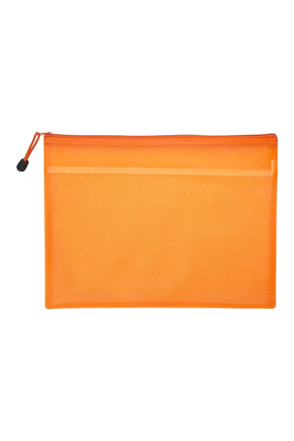 1pcs Mesh Zipper Pouch Bags,A4/A5 Zipper Bags for Organizing Storage,Waterproof Zipper Pouches,Letter Size,File Bags for Receipt,Paper,Bill,Taxes,Letter,Home and Office Supplies(Orange 23x17cm)