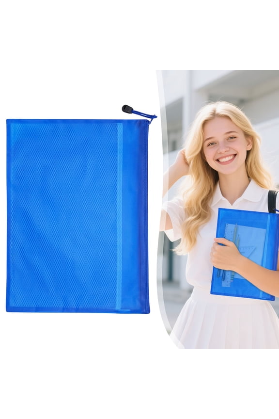 1pcs Mesh Zipper Pouch Bags, A4 Zipper Bags for Organizing Storage, Waterproof Zipper Pouches, Letter Size, File Bags for Puzzle, Board Games and Office