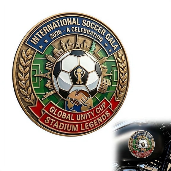 1pcs Metal Soccer Ball Car Emblem Badge, Sports Fan Auto Decal Sticker for Truck Motorcycle Helmet, 2026 Summer Gift