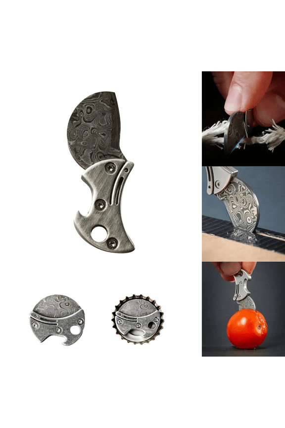 1pcs Mini Titanium Compact Bottle Opener & EDC Cutter, Portable Multifunctional Bottle Opener Keychain Tool, Lightweight Coin Knife for EDC, Travel, DIY & Everyday Carry Gear