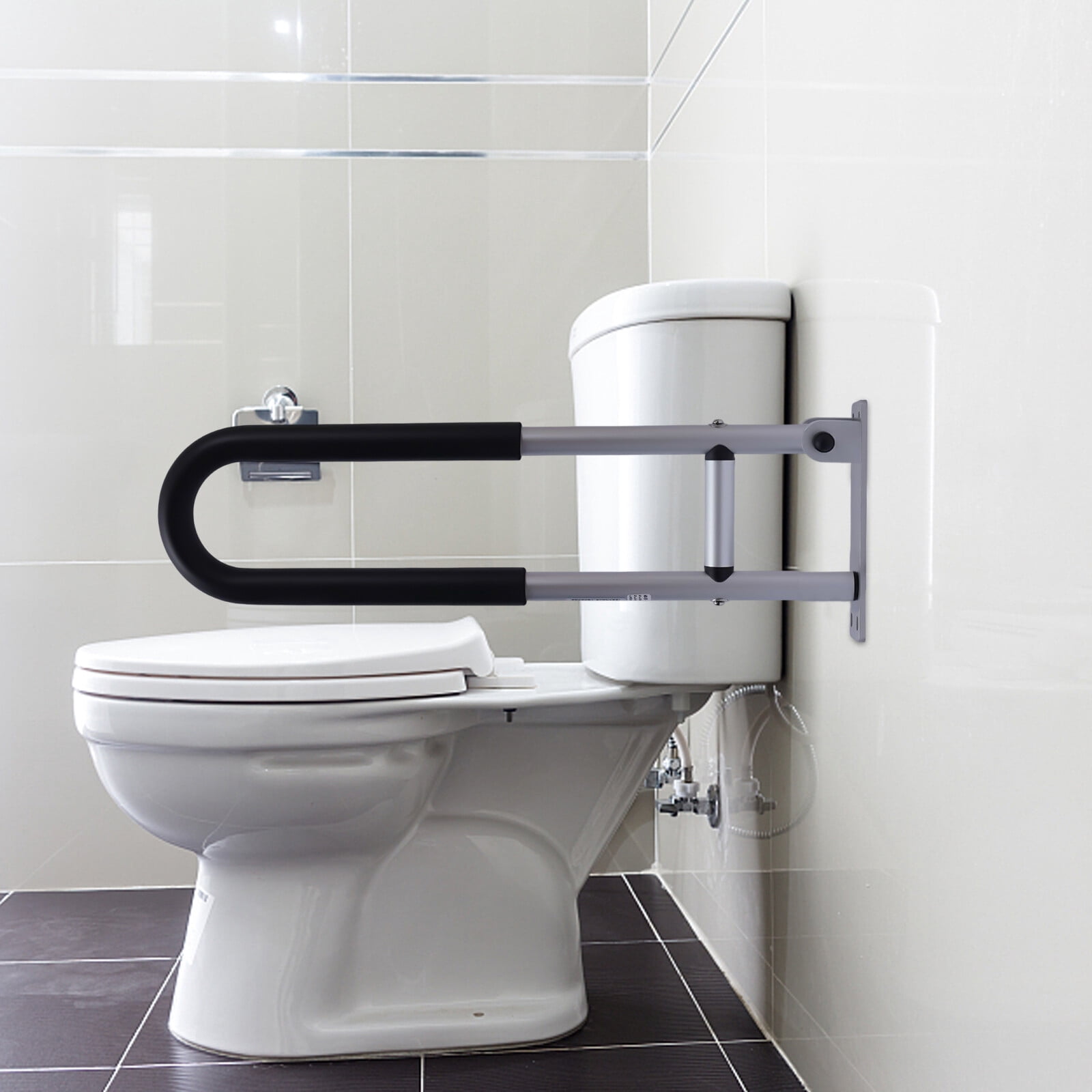 Hinge Grab Rails 1pcs Modern Wall Mount Folding Hinged Bathroom Rail Grab Bar Support ...