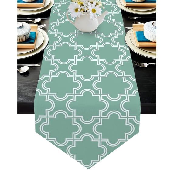 1pcs Moroccan Tiles Colorful Arabesque Table Runner For Home Wedding Banquet Festival Party Hotel Table Cover Table Decoration