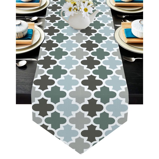 1pcs Moroccan Tiles Colorful Arabesque Table Runner For Home Wedding
