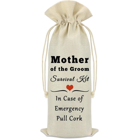 1pcs Mother of the Groom Gift Wine Bag Wedding Gifts for Mother in Law Mother of the Groom Gift from Son Bride Wine Bottle Cover Bag Engagement Bridal Shower Gift for Groom's Mother Mother of the