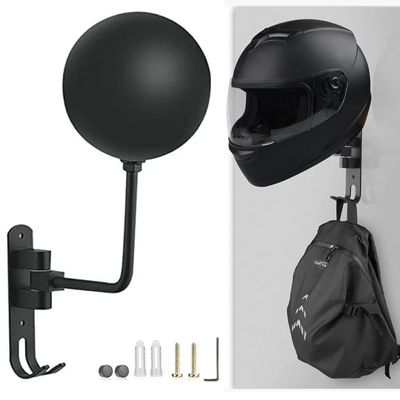 1pcs Motorcycle Helmet Holder Hook Jacket Bag Display Wall Mount Hanger Rack Bike