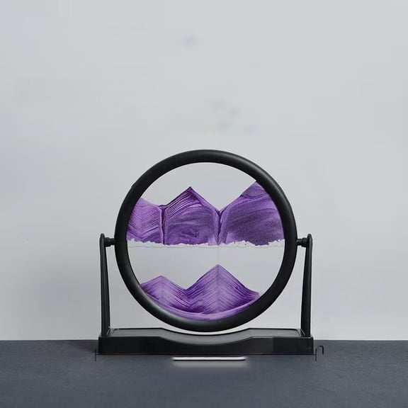 1pcs Moving Sand Art Picture,Liquid Motion 3D Sea Sandscape in Motion Display, Flowing Sand Frame Desktop Art Bookshelves Home Office Decoration (9 inch,Purple)