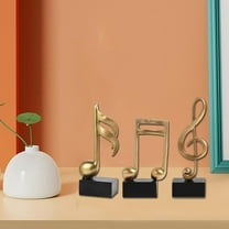 1pcs Music Note Decor Statue Musical Gifts Figurine Piano Sculpture Home Arts Gold 7.5 inch