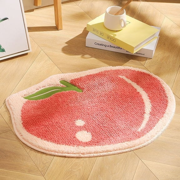 1pcs Non Slip Bath Mat,Bathroom Rugs Fit Under Door Quick Dry Bath Rug Shower Mat for Bathroom Floor Bathtub Shower Sink,19.6"x 31.4"Style-Juicy Peach