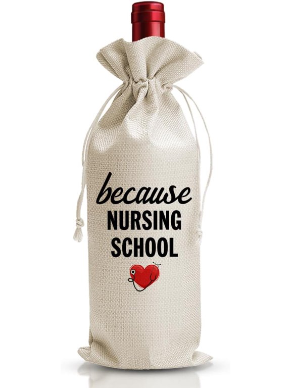 1pcs Nursing School Graduation Gift Wine Bag for LNP Women and Her Pharmacist Practitioner, Nurse Appreciation or Thank You Gifts, Nurse Day Week Gift Bag, Med School Graduation Party Decor Favors