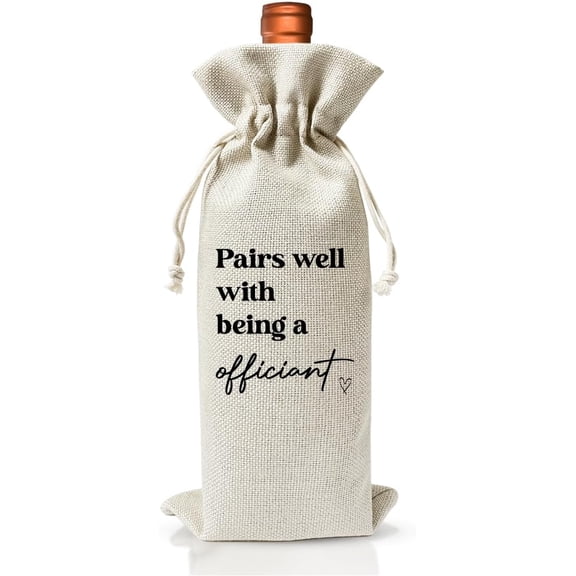 1pcs Officiant Gifts for Wedding Day Wine Bags, Pairs Well with Being an Officiant Wine Gift Bags, Officiant Proposal Personalized Engagement, Maid of Honor Gifts Bridal Gifts for Shower