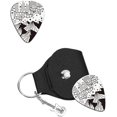 thumbnail image 1 of 1pcs Personalized Guitar Picks Gifts Guitar Pick Keychain Mountain Aurora Stainless Steel Guitar Pick with PU Leather Case Plectrum Guitar Set, 1 of 9
