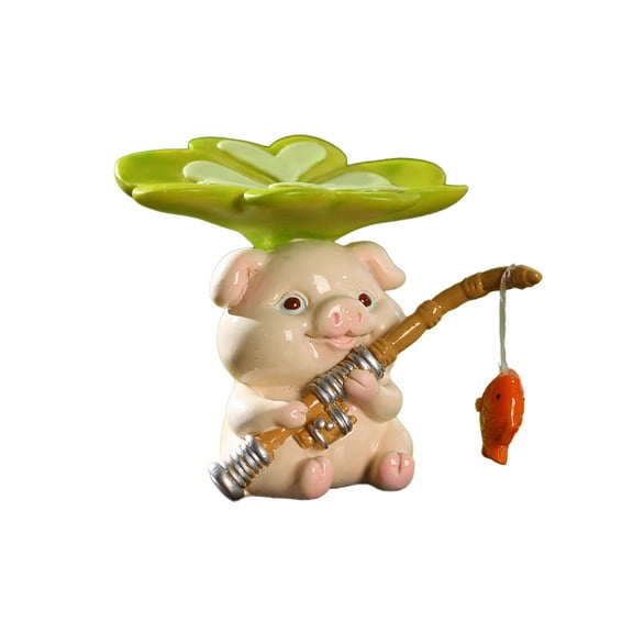 1pcs Pig Figurines Ornaments for Aquarium-Resin Pig Statues-Underwater Landscape Figurine Decoration for Fish Tank