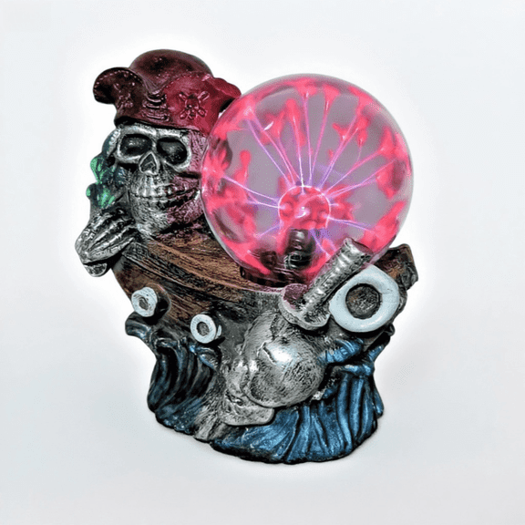 1pcs Plasma Lightning Touch-Sensitive Night Light, Pirate Ship Design, USB Powered Decorative Table Lamp, Suitable for Bedrooms, Game Rooms, and Parties