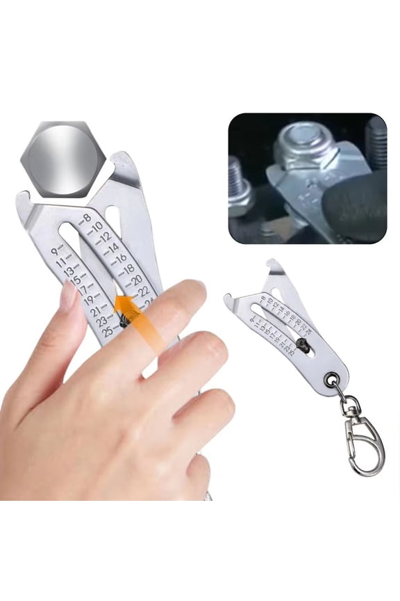 1pcs Portable Precise Thread Size Checker Keychain Bolt Size Checker Keychain Manual