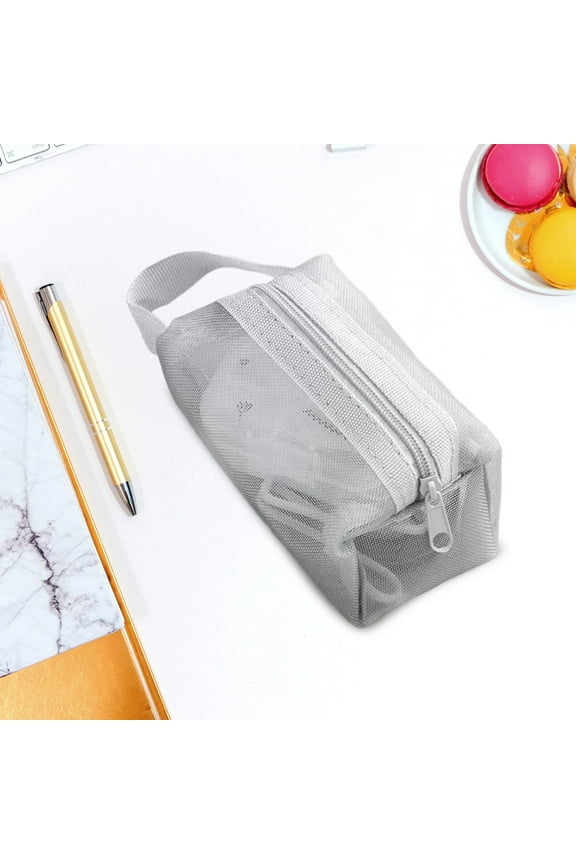 1pcs Portable Square Zippered Mesh Storage Bags - Small Square Mesh Coin Purse Travel Storage Carry Pouch