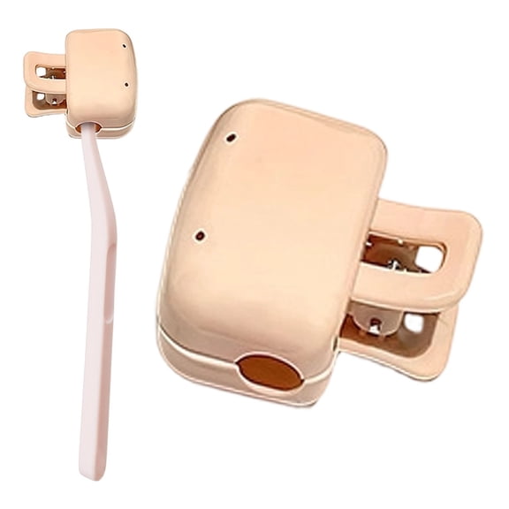 1pcs Portable Toothbrush Head Cover & Storage Clip, Travel Toothbrush Protector Case for Electric & Manual Toothbrushes, Pink