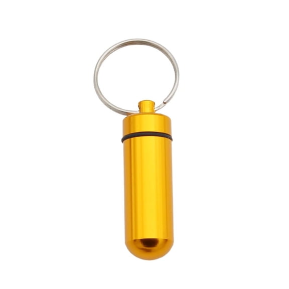 1pcs Portable WaterProof Mini Aluminum Keychain Pill Box Bottle Case Holder
