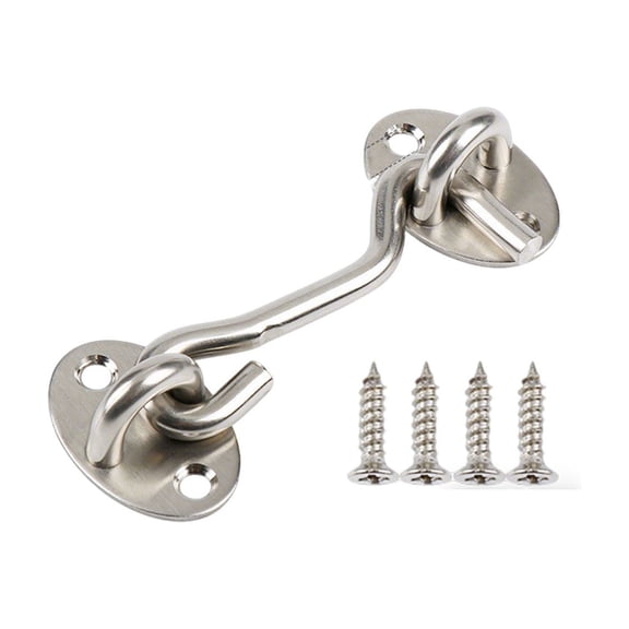 1pcs Privacy Hook and Eye Latch for Barn Door, Stainless Steel Gate Latch Barn Door Lock Cabin Hooks for Gate Shutters Window Slide Barn Shed Cabinet Bathroom