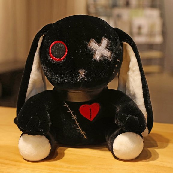 1pcs Rabbit Plush Toy Stuffed Animal 9.85 Inch Cute Rabbit Plush Toy,for Sofa Bed Couch Living RoomHome Decor Black