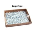 thumbnail image 1 of 1pcs Rattan Tea Tray Serving Tray Rectangular Woven Basket Tray Natural Wicker Decorative Serving Baskets for Organizing Tabletop Kitchen Counter,Rattan Tea Tray,Large,Blue, 1 of 6
