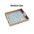 thumbnail image 1 of 1pcs Rattan Tea Tray Serving Tray Rectangular Woven Basket Tray Natural Wicker Decorative Serving Baskets for Organizing Tabletop Kitchen Counter,Rattan Tea Tray,Medium,Blue, 1 of 6