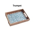 thumbnail image 1 of 1pcs Rattan Tea Tray Serving Tray Rectangular Woven Basket Tray Natural Wicker Decorative Serving Baskets for Organizing Tabletop Kitchen Counter,Rattan Tea Tray,Trumpet,Blue, 1 of 6