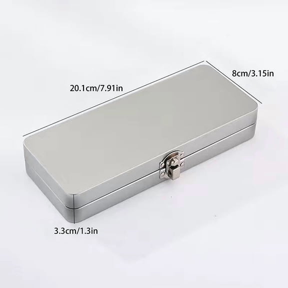 1pcs Rectangular Flip Lid Tin Box Vintage Stationery Storage Large Capacity Pencil Watercolor Pen Case Organizer
