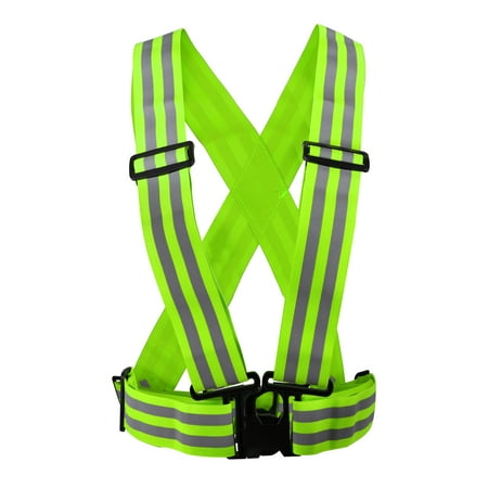 1pcs Reflective Vest Reflective Running Gear High Visibility Safety for Walking Cycling at Night Green
