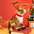 thumbnail image 1 of 1pcs Reiny Plush Reindeer Decorative Throw Pillow, 13.7 Inch Stuffed Reindeer Plush Toy,Christmas Standing Posture, 1 of 4