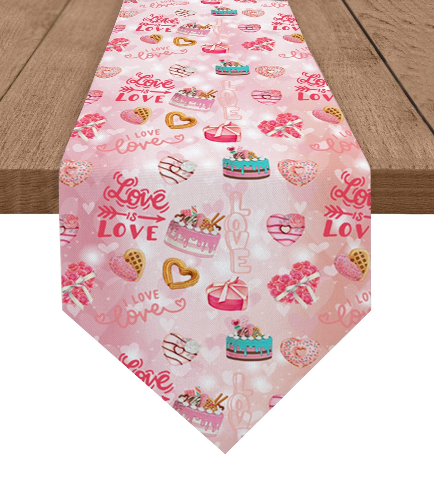 1pcs Rose CloseUp Love Plant Red Flower Table Runner For Home Wedding