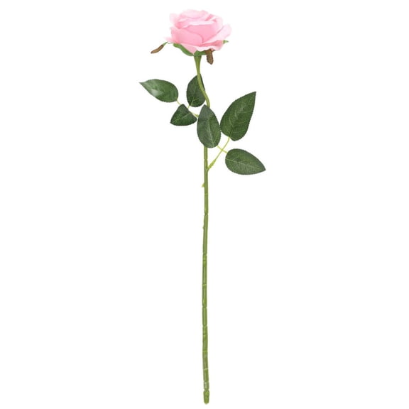 1pcs Roses Artificial Flowers Silk Fake Flowers Realistic Roses Bouquet Long Stem for Wedding Home Party Birthday Decoration, Single artificial rose with stem,Light Pink,19.6"