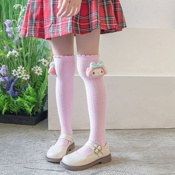 1pcs Sanrio Cinnamoroll Kawaii Children Socks Anime My Melody Pochacco Cute Cotton Comfort Breathable Knee High Socks for Kids