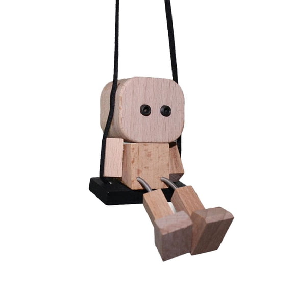 1pcs Shaking Wooden Man Figurine Funny Bobblehead Car Nerdy Accessories Little Ornaments Dashboard Decor Car Dolls