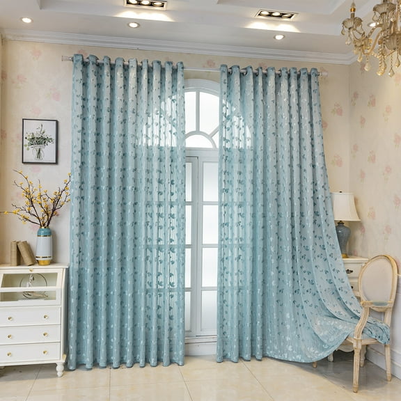 1pcs Sheer CurtainsLight & Airy Translucent Panels for Bedroom Living Room Patio Glass Door, (140*215cm),Blue