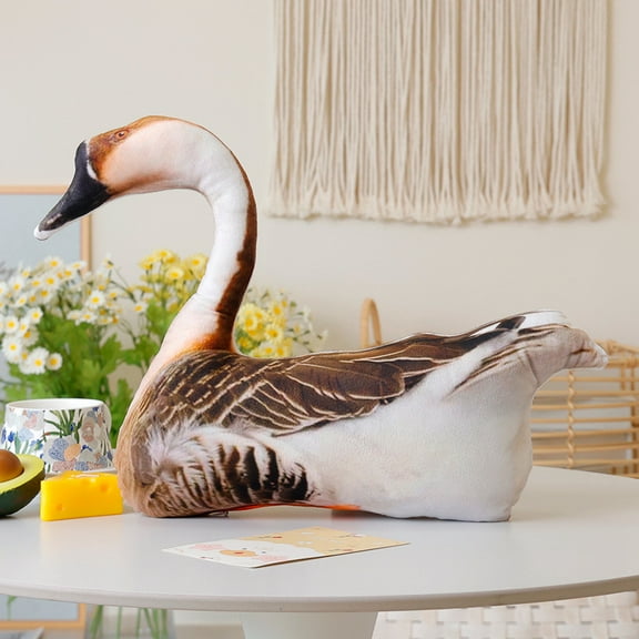 1pcs Simulated Goose Doll Plush Stuffed AnimalCute Goose Plush Animal Stuffed Goose for Birthday Gift Home Decoration,Brown