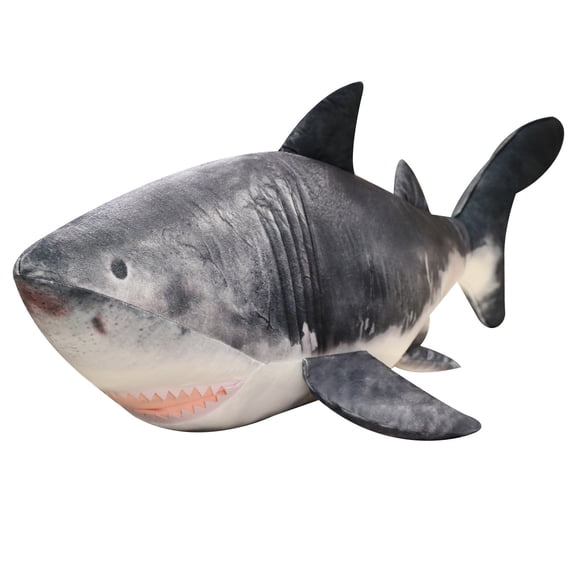 1pcs Simulation Black Shark Stuffed Animal Toy - 21.6 inch Shark, Cute Shark as Gift (Black)