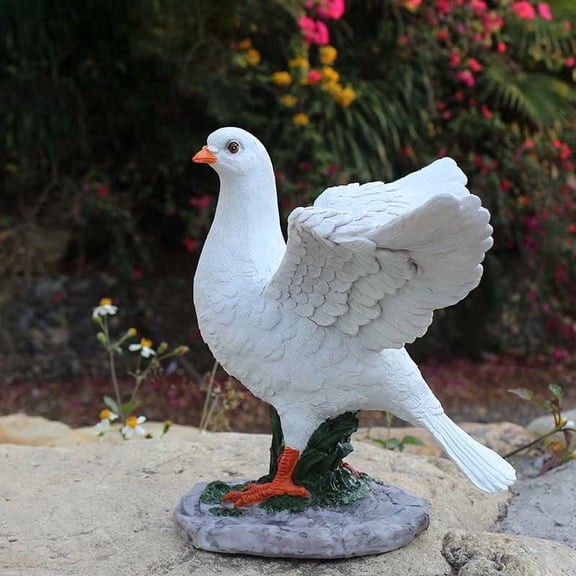 1pcs Simulation Resin Pigeon Ornament, Fake Pigeon Artificial Animal Model Bird Statue for Lawn Garden Ornament Miniature Decoration,Style 6