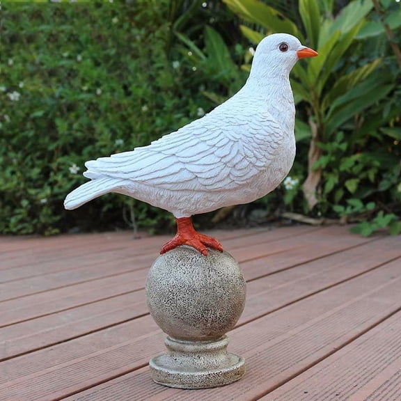 1pcs Simulation Resin Pigeon Ornament, Fake Pigeon Artificial Animal Model Bird Statue for Lawn Garden Ornament Miniature Decoration,Style 9