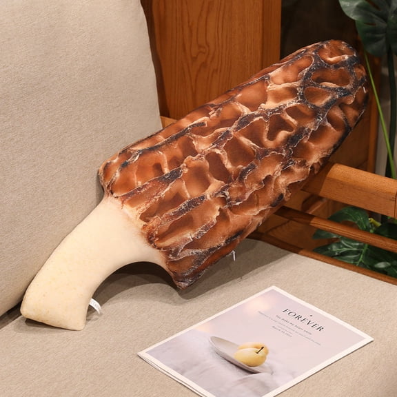 1pcs Simulation Vegetables, Vegetable Stuffed Plush Toys, Pillows Lumbar Pillows, Ideal Gift(Morel Mushrooms 40*30cm)