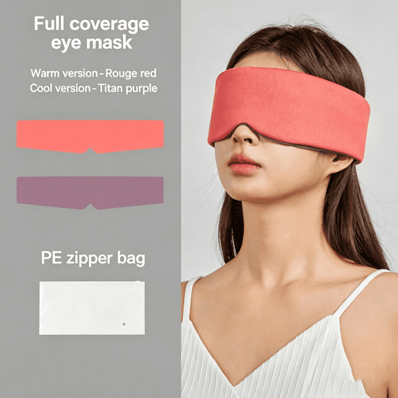 1pcs Sleep Mask for Side Sleeper Women Men,Eye Mask for Sleeping Light Blocking, Soft Breathable Night Blindfold, Adjustable Eye Shade Cover, Sleeping Mask for Flight Nap, Travel,Navy Blue/Light Pink