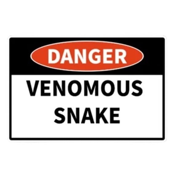 1pcs Snake Warning Sign 3D Printed Warning Sign